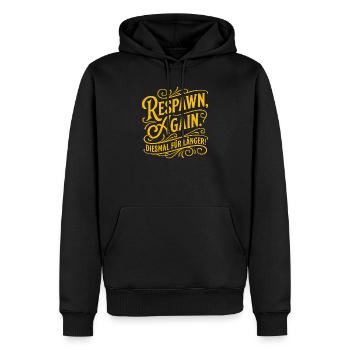 Respawn Again Gaming Spruch Design - Männer Premium Bio Hoodie - Schwarz - Vorne - Nico (187cm)