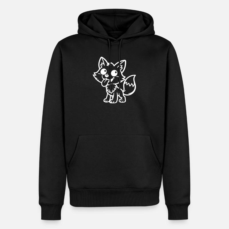 Fox Comic Funny - Sweat à capuche Premium bio Homme - noir