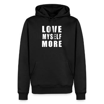 Love Myself More - Männer Premium Bio Hoodie - Schwarz - Vorne - Nico (187cm)