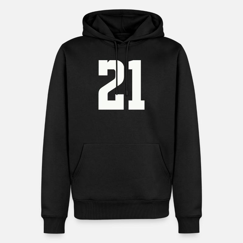 21 - Männer Premium Bio Hoodie - Schwarz