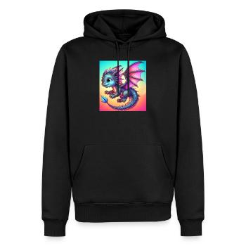 dragon - Sweat à capuche Premium bio Homme - noir - Devant - Nico (187cm)