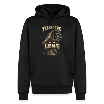 Astronome astronomique Telescope My Time Lens - Sweat à capuche Premium bio Homme - noir - Devant - Nico (187cm)