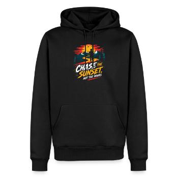 0138 - Sweat à capuche Premium bio Homme - noir - Devant - Nico (187cm)