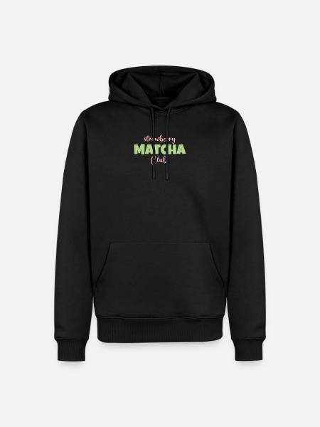 Strawberry Matcha Club - Männer Premium Bio Hoodie - Schwarz