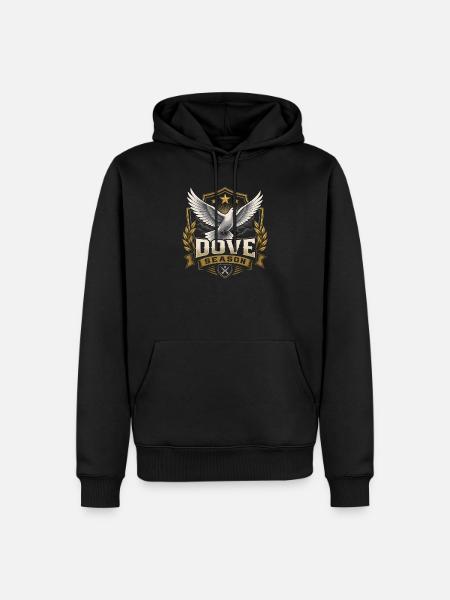 Taubenjagd-Saison: Lustiger Taubenjäger - Männer Premium Bio Hoodie - Schwarz
