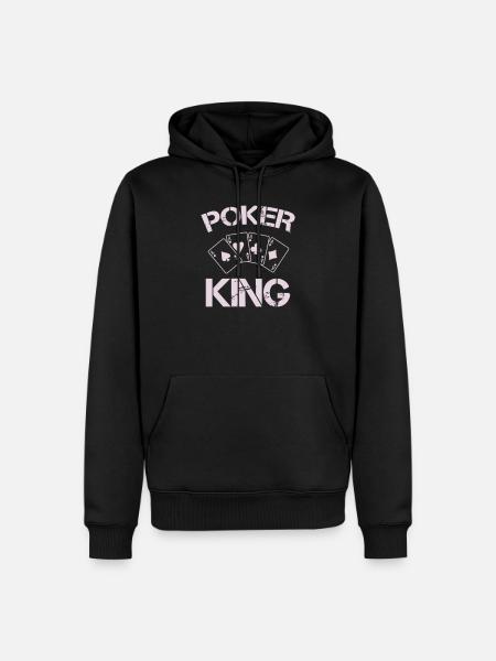 Poker König Kartenmuster - Männer Premium Bio Hoodie - Schwarz