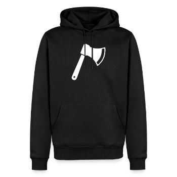 Axt Beil Holzfäller Geschenkidee  - Männer Premium Bio Hoodie - Schwarz - Vorne - Nico (187cm)