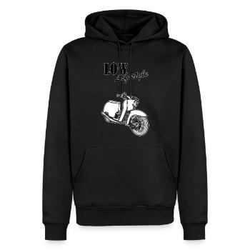 Eastern Bloc KR 51 Schwalbe // Low Lifestyle - Men’s Premium Organic Hoodie - black - Front - Nico (187cm)