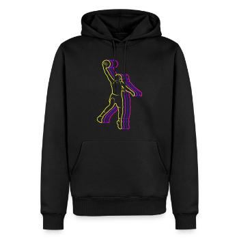 Basketballer Basketball Mädchen - Männer Premium Bio Hoodie - Schwarz - Vorne - Nico (187cm)