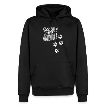 Commencez l’aventure - Sweat à capuche Premium bio Homme - noir - Devant - Nico (187cm)