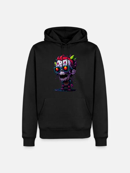 Bunter cooler Zombie - Männer Premium Bio Hoodie - Schwarz