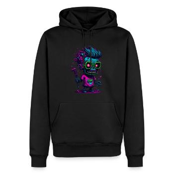 Bunter cooler Zombie - Männer Premium Bio Hoodie - Schwarz - Vorne - Nico (187cm)