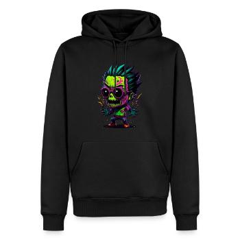 Bunter cooler Zombie - Männer Premium Bio Hoodie - Schwarz - Vorne - Nico (187cm)