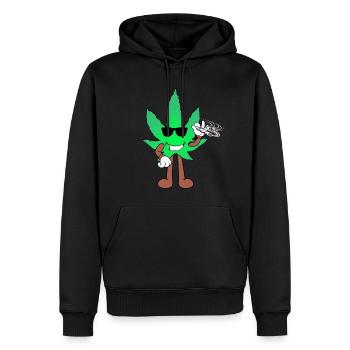 Der Bloom - Weed Cannabis Stoned Hanf Marihuana - Männer Premium Bio Hoodie - Schwarz - Vorne - Nico (187cm)