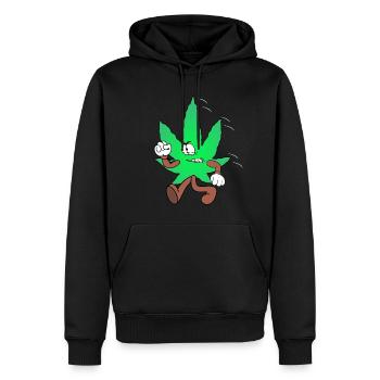 Der Bloom - Weed Cannabis Stoned Hanf Marihuana - Männer Premium Bio Hoodie - Schwarz - Vorne - Nico (187cm)