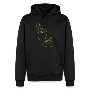 Line Art weibliche Silhouette Weibliche Gesichter Gesicht - Männer Premium Bio Hoodie - Schwarz - Vorne - Nico (187cm)