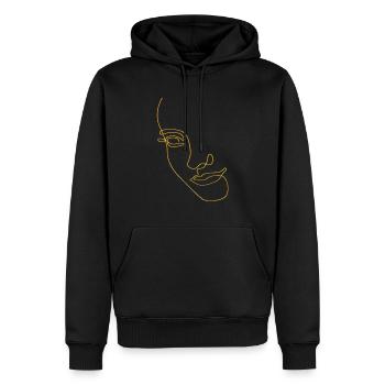 Line Art weibliche Silhouette Weibliche Gesichter Gesicht - Männer Premium Bio Hoodie - Schwarz - Vorne - Nico (187cm)