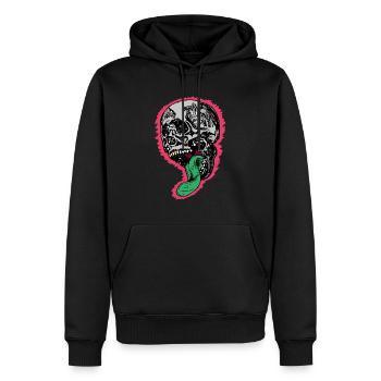 Skull Tongue - Sweat à capuche Premium bio Homme - noir - Devant - Nico (187cm)