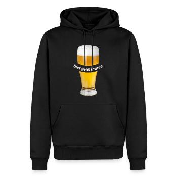 Bier geht immer - Männer Premium Bio Hoodie - Schwarz - Vorne - Nico (187cm)