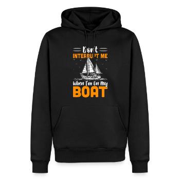 Yachtsegel, das lustiges Segelboot sagt - Männer Premium Bio Hoodie - Schwarz - Vorne - Nico (187cm)