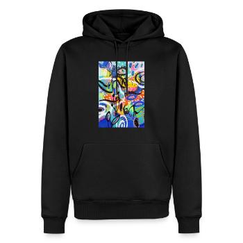 Abstract Chaos #11 original painting Design - Männer Premium Bio Hoodie - Schwarz - Vorne - Nico (187cm)