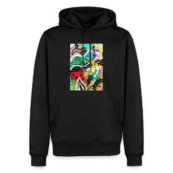 Abstract Chaos #16 original painting Design - Männer Premium Bio Hoodie - Schwarz - Vorne - Nico (187cm)