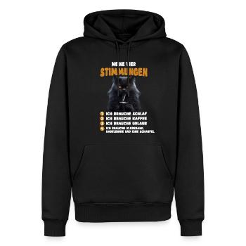 Meine vier Stimmungen - Lustiges Katzen T-Shirt - Männer Premium Bio Hoodie - Schwarz - Vorne - Nico (187cm)