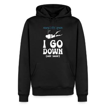 I go Down Funny Diving - Männer Premium Bio Hoodie - Schwarz - Vorne - Nico (187cm)
