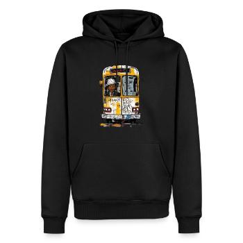 Tee-shirt sweat City Life Transit" - Sweat à capuche Premium bio Homme - noir - Devant - Nico (187cm)