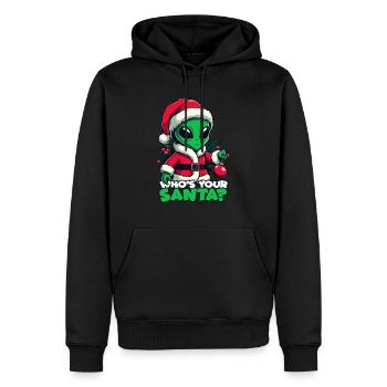 Père Noël Alien - Sweat à capuche Premium bio Homme - noir - Devant - Nico (187cm)