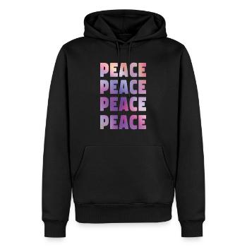 Frieden gegen Krieg statement weihnachten - Männer Premium Bio Hoodie - Schwarz - Vorne - Nico (187cm)