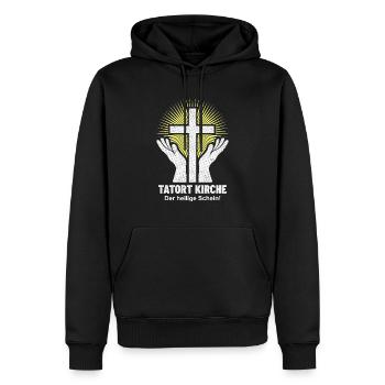 tatort kirche - Männer Premium Bio Hoodie - Schwarz - Vorne - Nico (187cm)