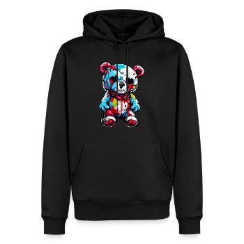 Teddybär / Kuscheltier / Stofftier / Geschenkidee - Männer Premium Bio Hoodie - Schwarz - Vorne - Nico (187cm)