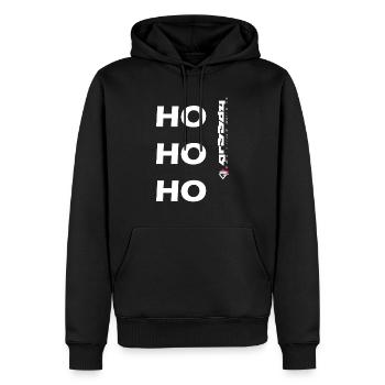 gr33dy_CHRISTMAS_VIP - Männer Premium Bio Hoodie - Schwarz - Vorne - Nico (187cm)