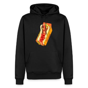 HEISSER SCHREI - Männer Premium Bio Hoodie - Schwarz - Vorne - Nico (187cm)