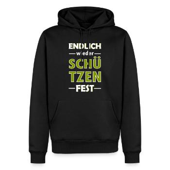 Endlich wieder Schützenfest - Männer Premium Bio Hoodie - Schwarz - Vorne - Nico (187cm)