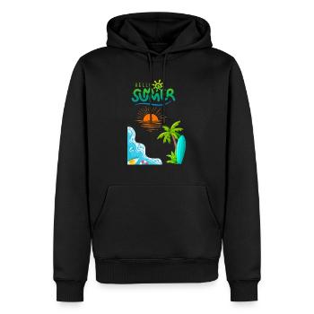 Summertime - Männer Premium Bio Hoodie - Schwarz - Vorne - Nico (187cm)
