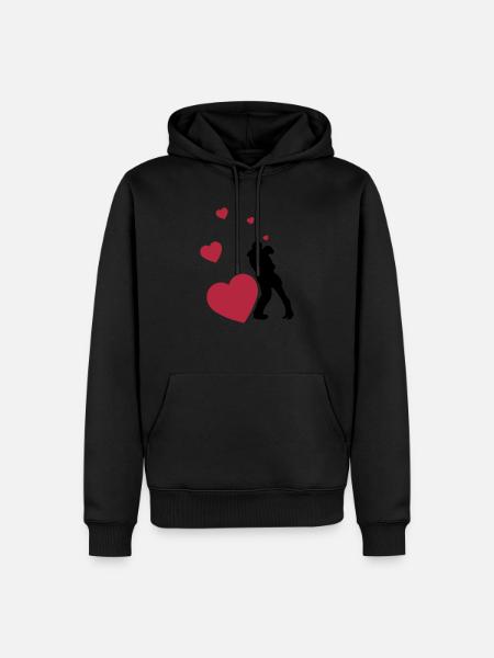 Liebespaar - Männer Premium Bio Hoodie - Schwarz