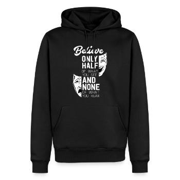 Masque Voir Ecouter Masques Visages Dire Cadeau - Sweat à capuche Premium bio Homme - noir - Devant - Nico (187cm)