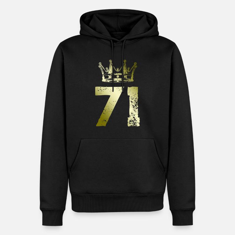 71 Couronne numérique - Sweat à capuche Premium bio Homme - noir