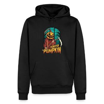 Halloween Pumpkin Horror - Men’s Premium Organic Hoodie - black - Front - Nico (187cm)