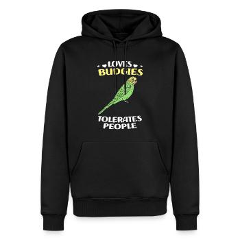 Wellensittich Vogel - Männer Premium Bio Hoodie - Schwarz - Vorne - Nico (187cm)