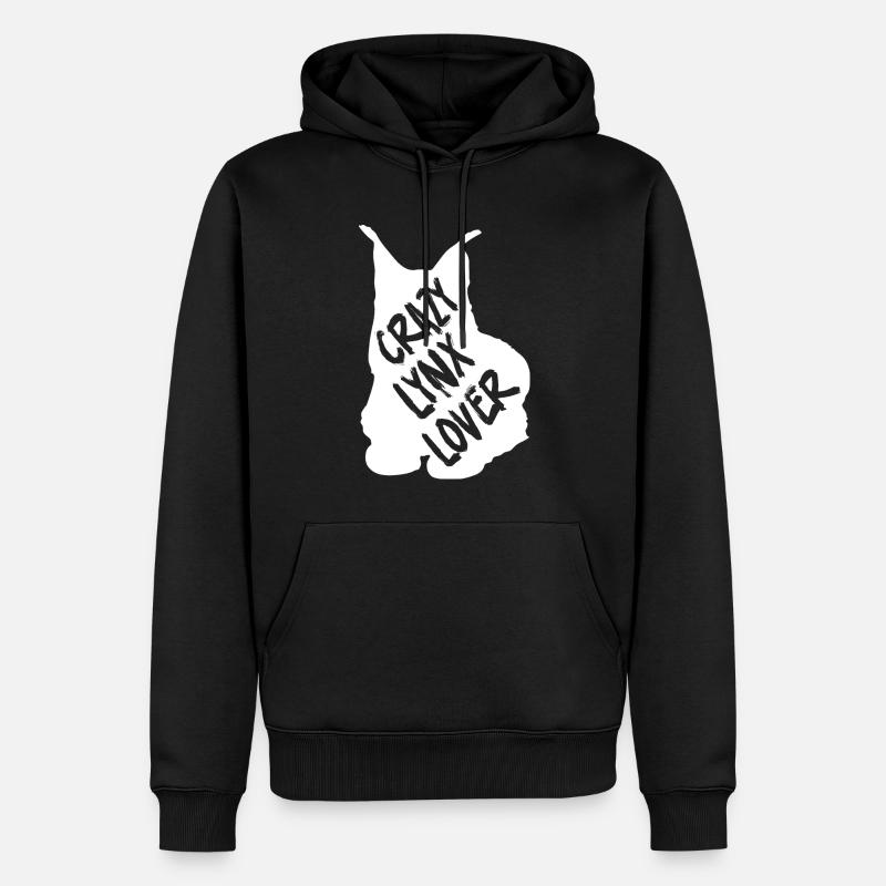 Luchs - Männer Premium Bio Hoodie - Schwarz