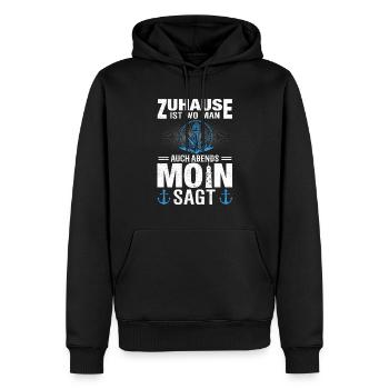 Moin Norddeutschland Ostfriesland - Männer Premium Bio Hoodie - Schwarz - Vorne - Nico (187cm)