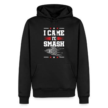 Badminton Smash - Sweat à capuche Premium bio Homme - noir - Devant - Nico (187cm)