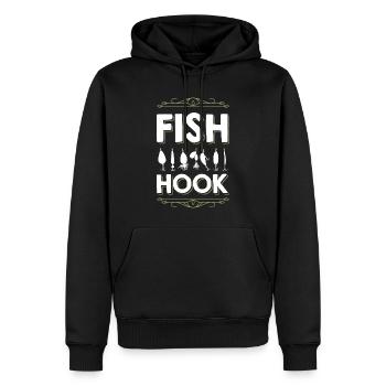Pêche au poisson - Sweat à capuche Premium bio Homme - noir - Devant - Nico (187cm)
