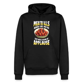Boulettes de viande, vous avez juste besoin d’une salve d’applaudissements - Sweat à capuche Premium bio Homme - noir - Devant - Nico (187cm)