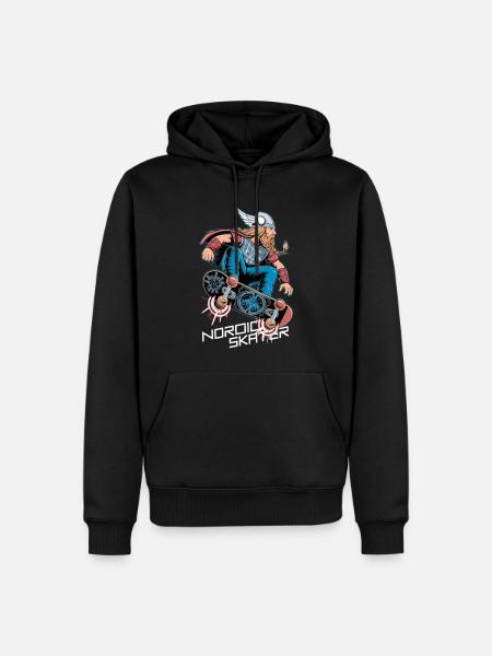 Nordic Skater Wikinger - Männer Premium Bio Hoodie - Schwarz
