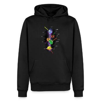 Lollipop Universe - Männer Premium Bio Hoodie - Schwarz - Vorne - Nico (187cm)