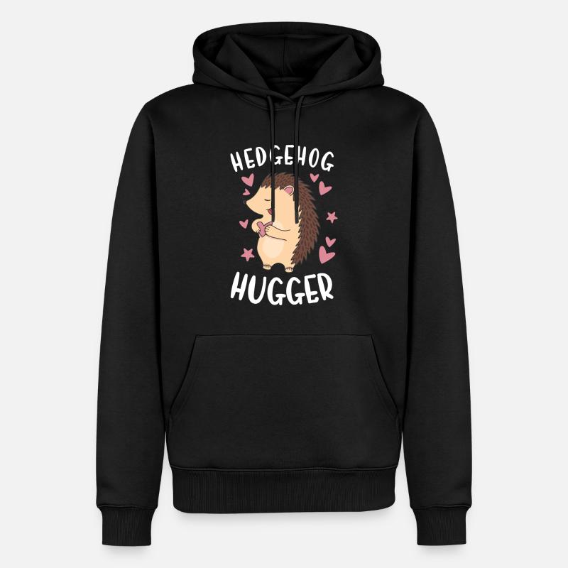 Hedgie Hérisson Hugger Hérisson - Sweat à capuche Premium bio Homme - noir